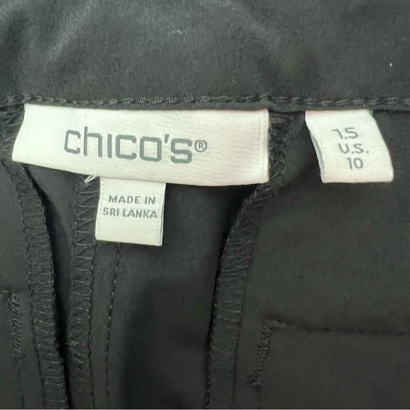Chico’s Women’s Pull On Pants Sz 10 (Chico Sz 1.5) Color Black Pockets Stretch - Picture 6 of 12